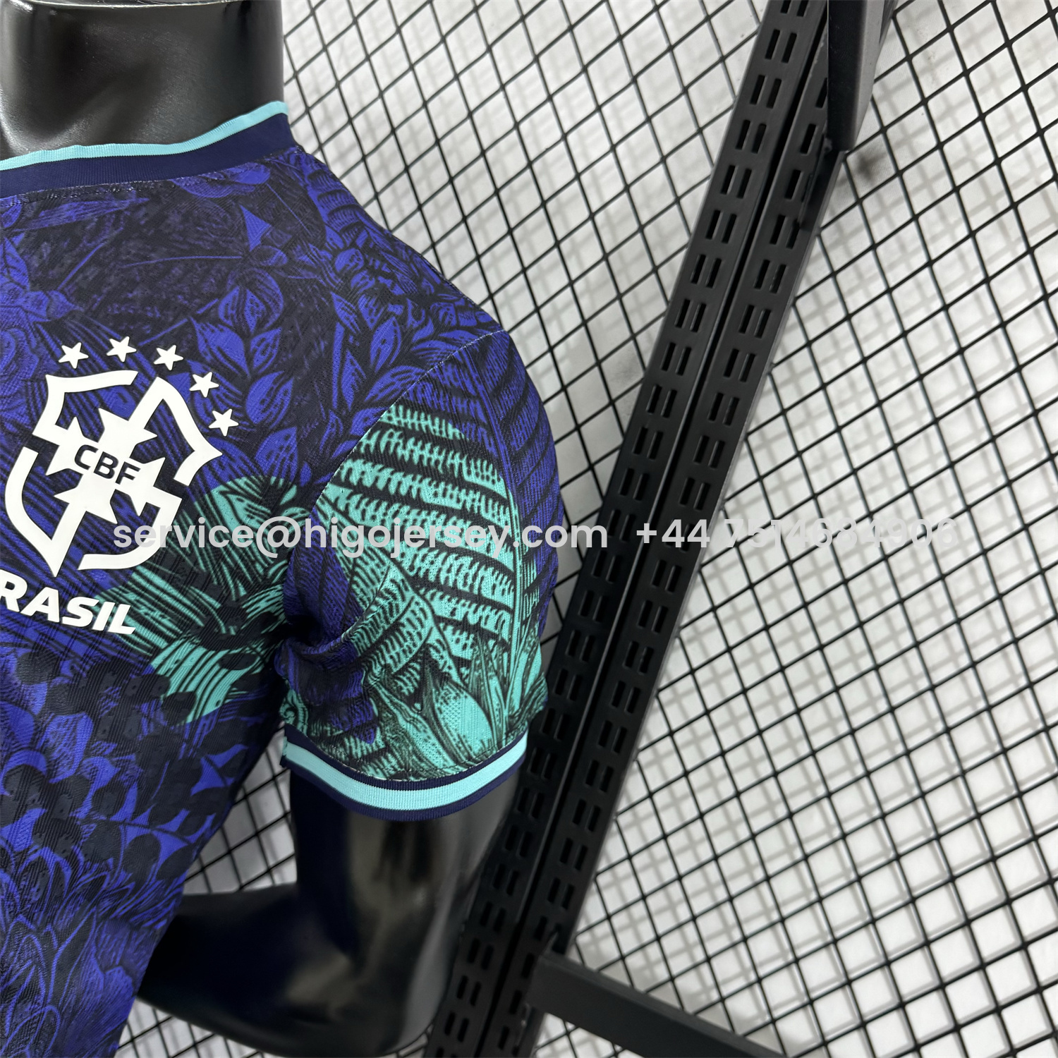 Higojerseys-Brazil 25-26 Blue Flowers and Leaves Jersey - Player Version