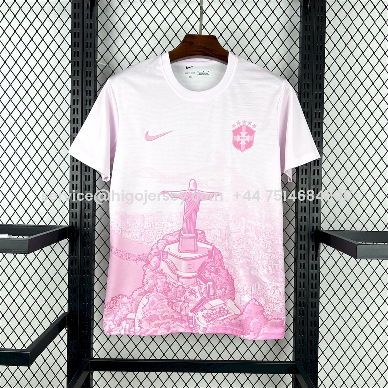 Higojerseys-Brazil 25-26 Pink White Jesus Statue Special Jersey - Fans Version