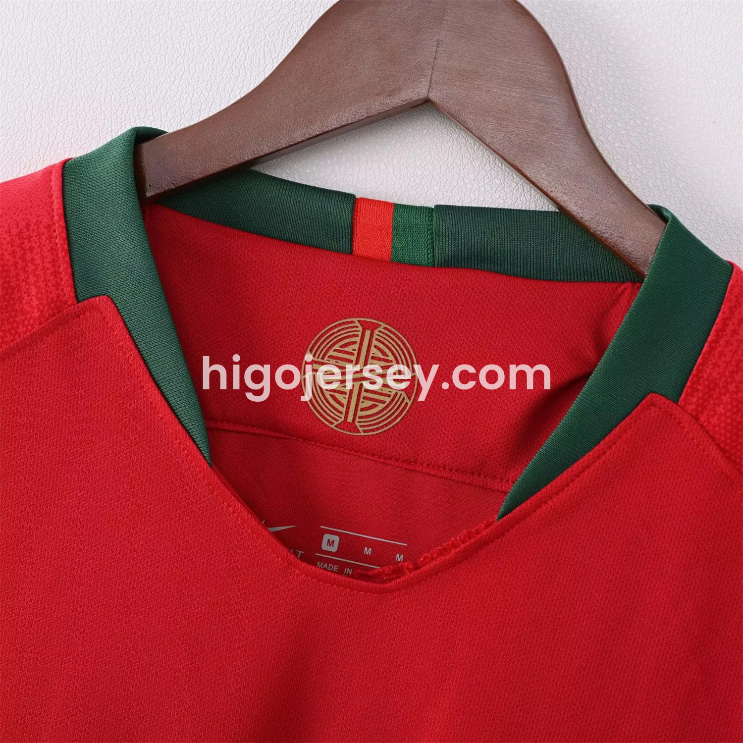 Higojerseys-Retro Portugal 2018 Home Long Sleeves Jersey