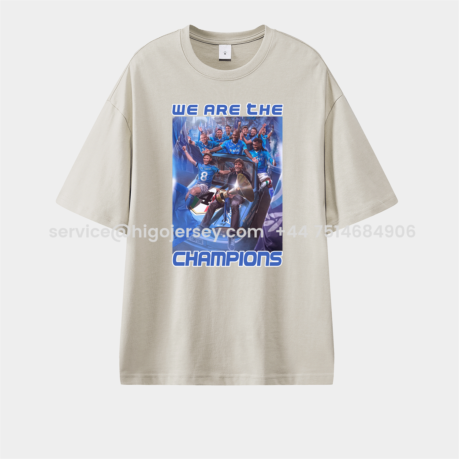 Higojerseys-Napoli We Are The Campion 2025 Unisex Pure Cotton T-shirt