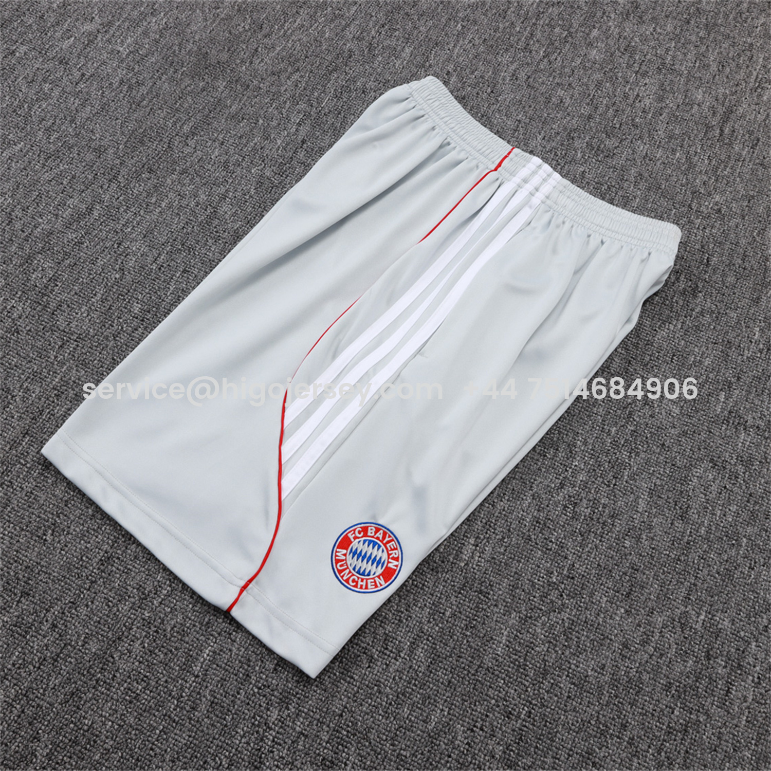 Higojerseys-Bayern Munich 25-26 Short-Sleeve Training Set - Grey Throwback Top & Shorts