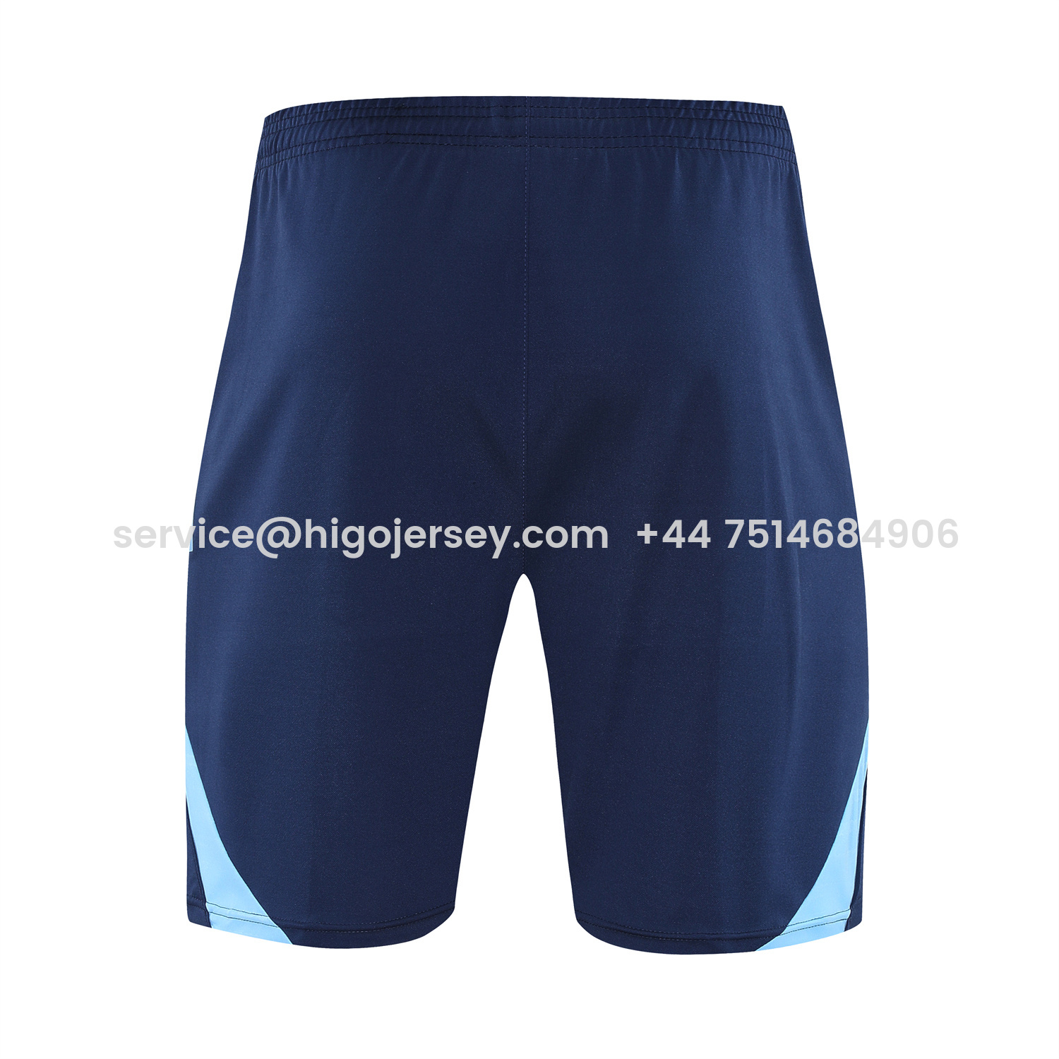 Higojerseys-Real Madrid 25-26 Short-Sleeve Training Set - Blue Water Pattern Top & Deep Blue Shorts