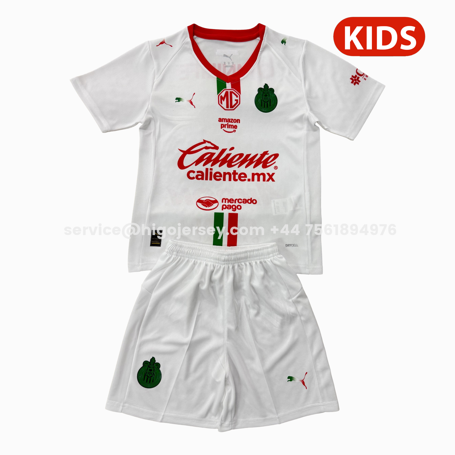 Higojerseys-Chivas de Guadalajara 25-26 Away White Kids Kit
