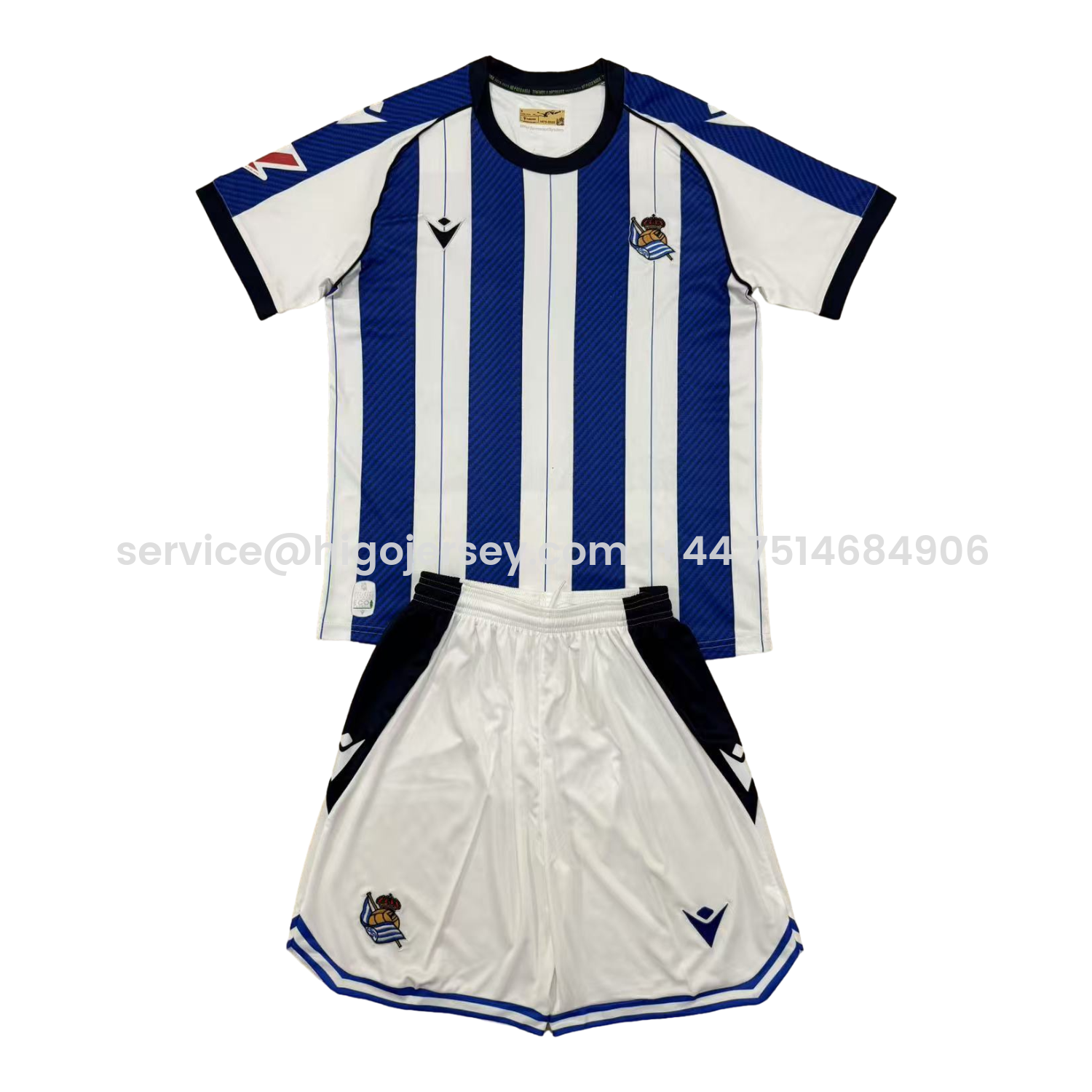 Higojerseys-Real Sociedad 25-26 Home Men's Adult Jersey Set - Fans Version