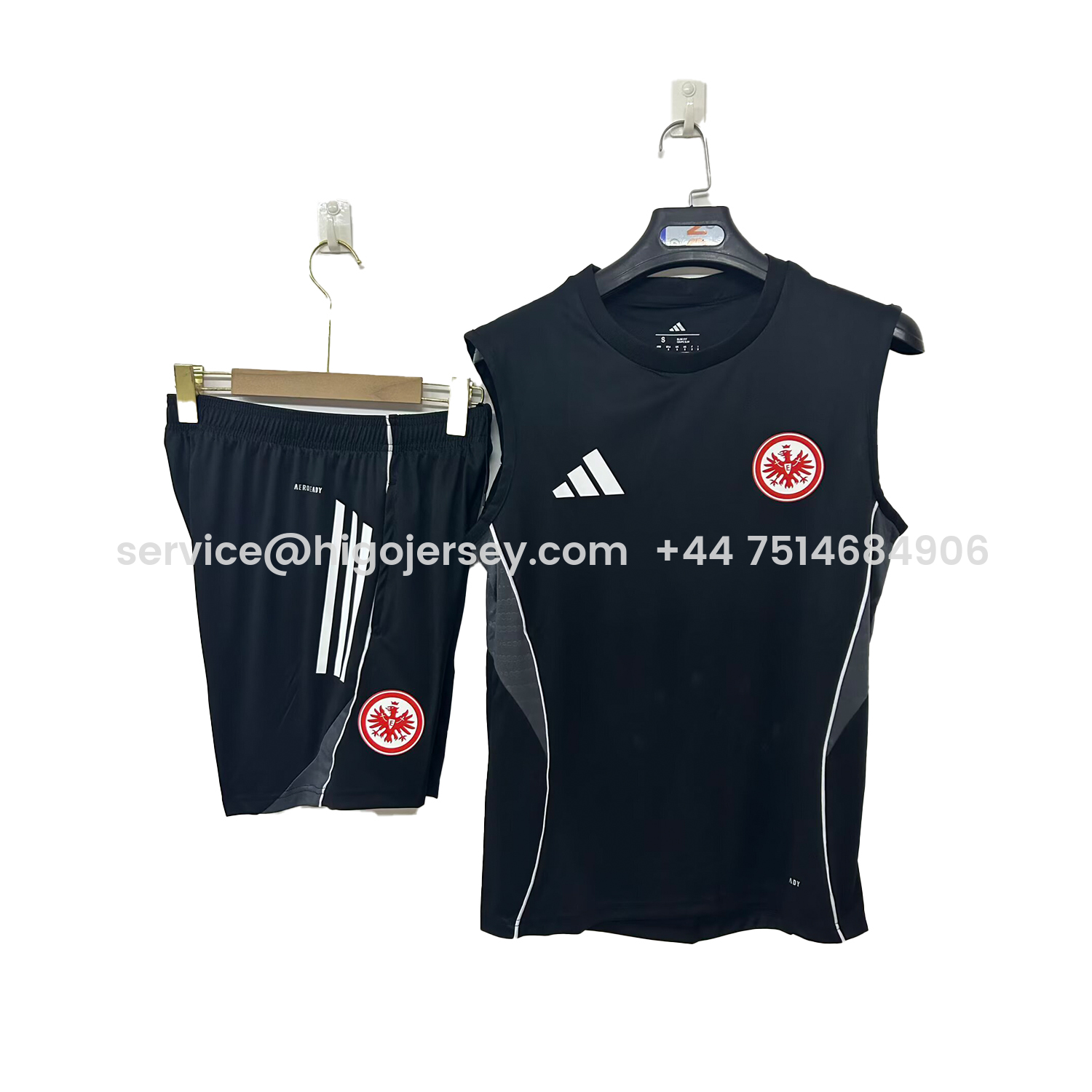 Higojerseys-Frankfurt 25-26 Vest Training Set - Black Vest & Black Short