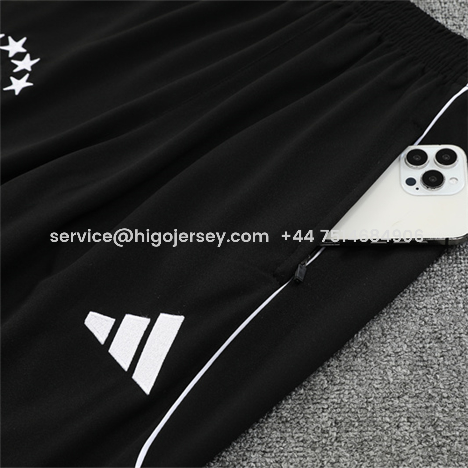 Higojerseys-Germany 25-26 Long Sleeve Training Set - White Top and Black Pants