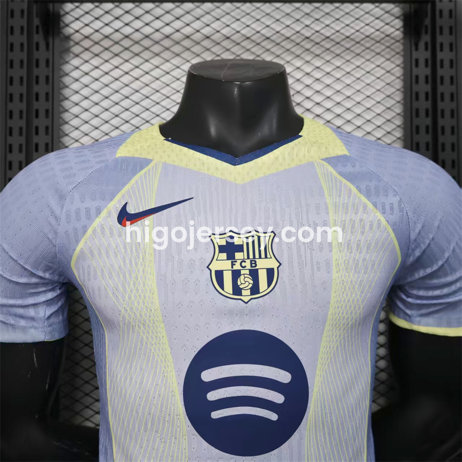 Higojerseys-Barcelona 25-26 T90 Blue and White Gradient and Yellow Lines Special Jersey - Player Version