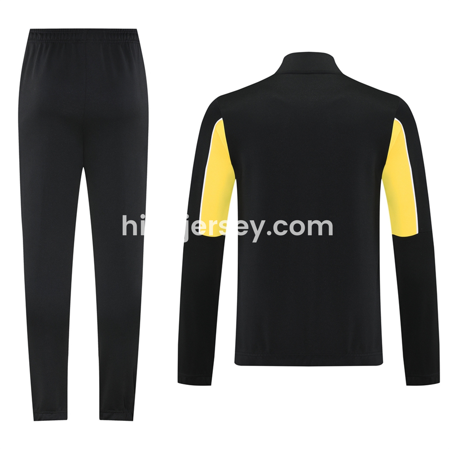 Higojerseys-Dortmund 25-26 Jacket Training Tracksuit - Black top & Black Pants