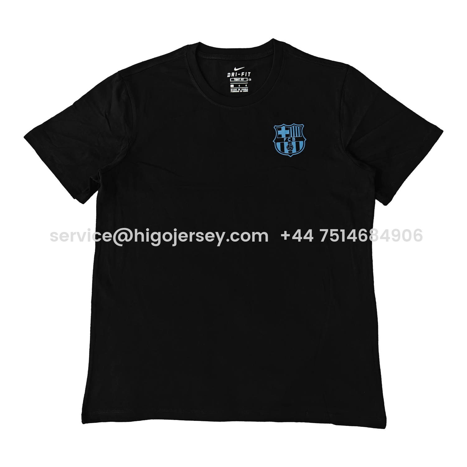 Higojerseys-Barcelona Fun Crest Design Dynamic And Modern Features T-shirt【Black】