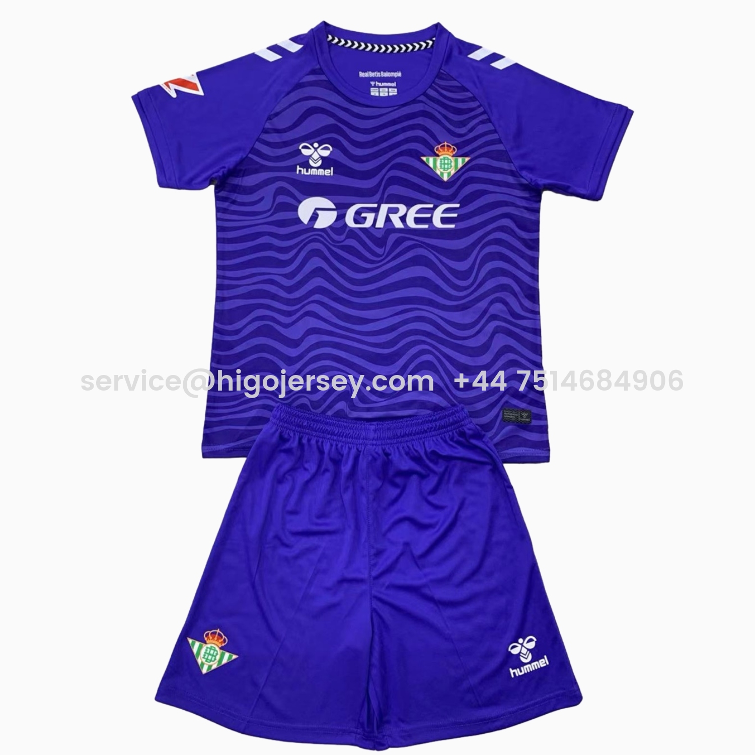 Higojerseys-Real Betis 24-25 Purple Goalkeeper Kids Kit