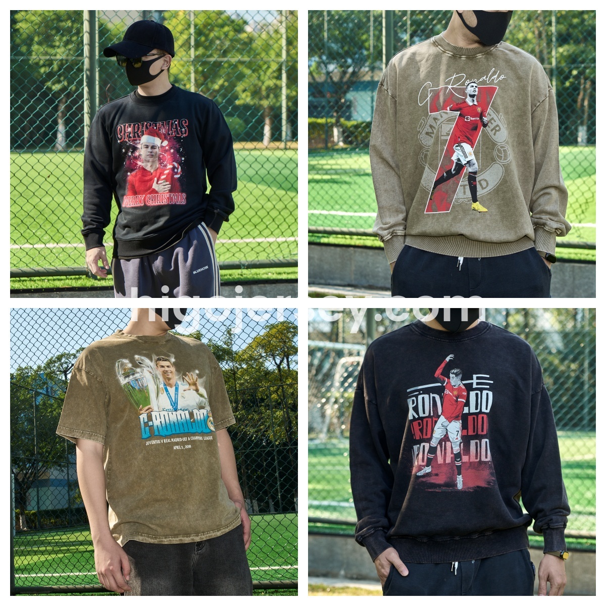 Higojerseys-Cristiano Ronaldo Portugal Real Madrid Manchester United Unisex Pure Cotton T-shirt