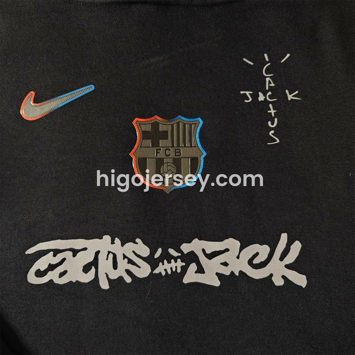 Higojerseys-Barcelona x Travis Scott Team Logo Centered Unisex Pullover Hoodie
