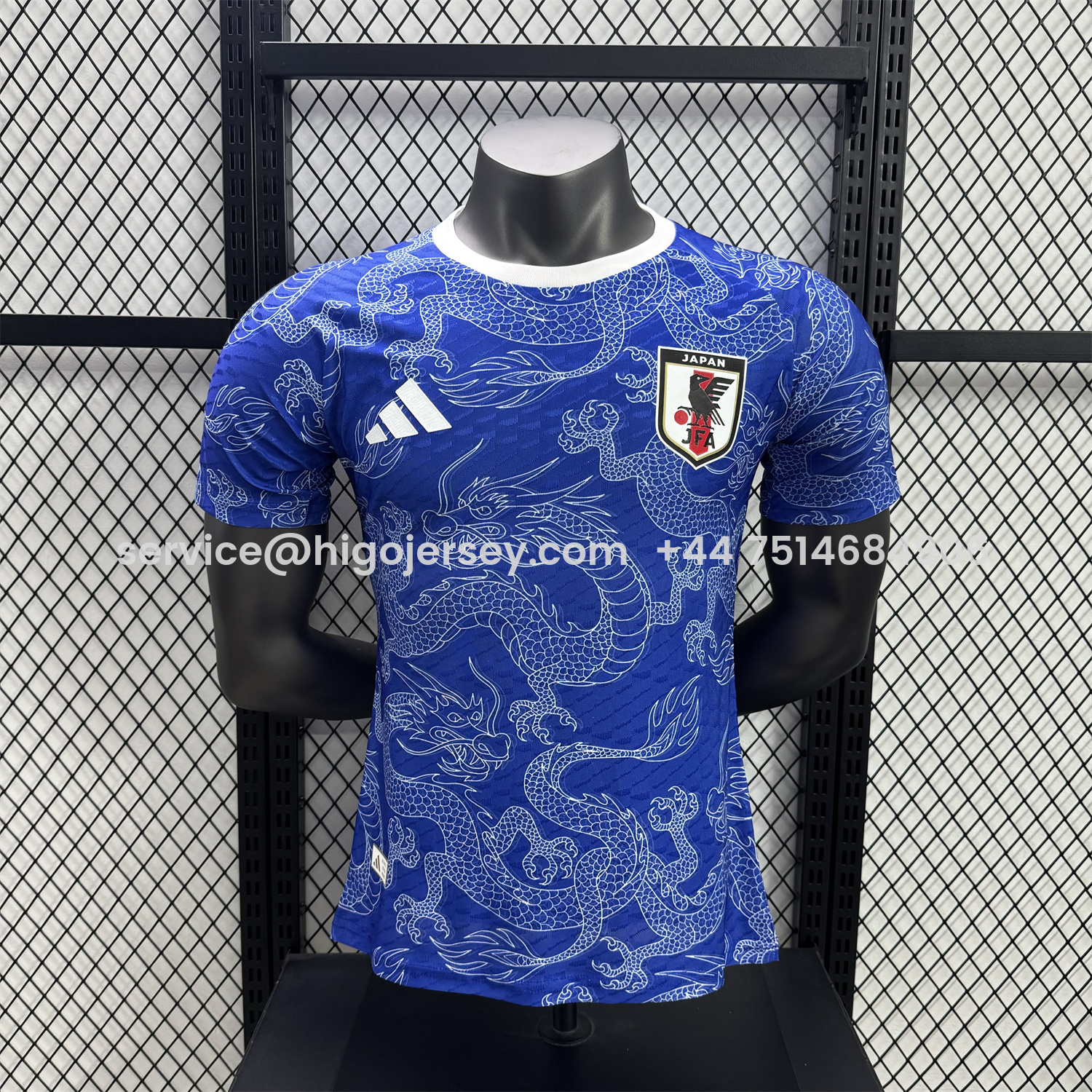 Higojerseys-Japan 25-26 White Dragon Pattern Blue Special Jersey - Player Version