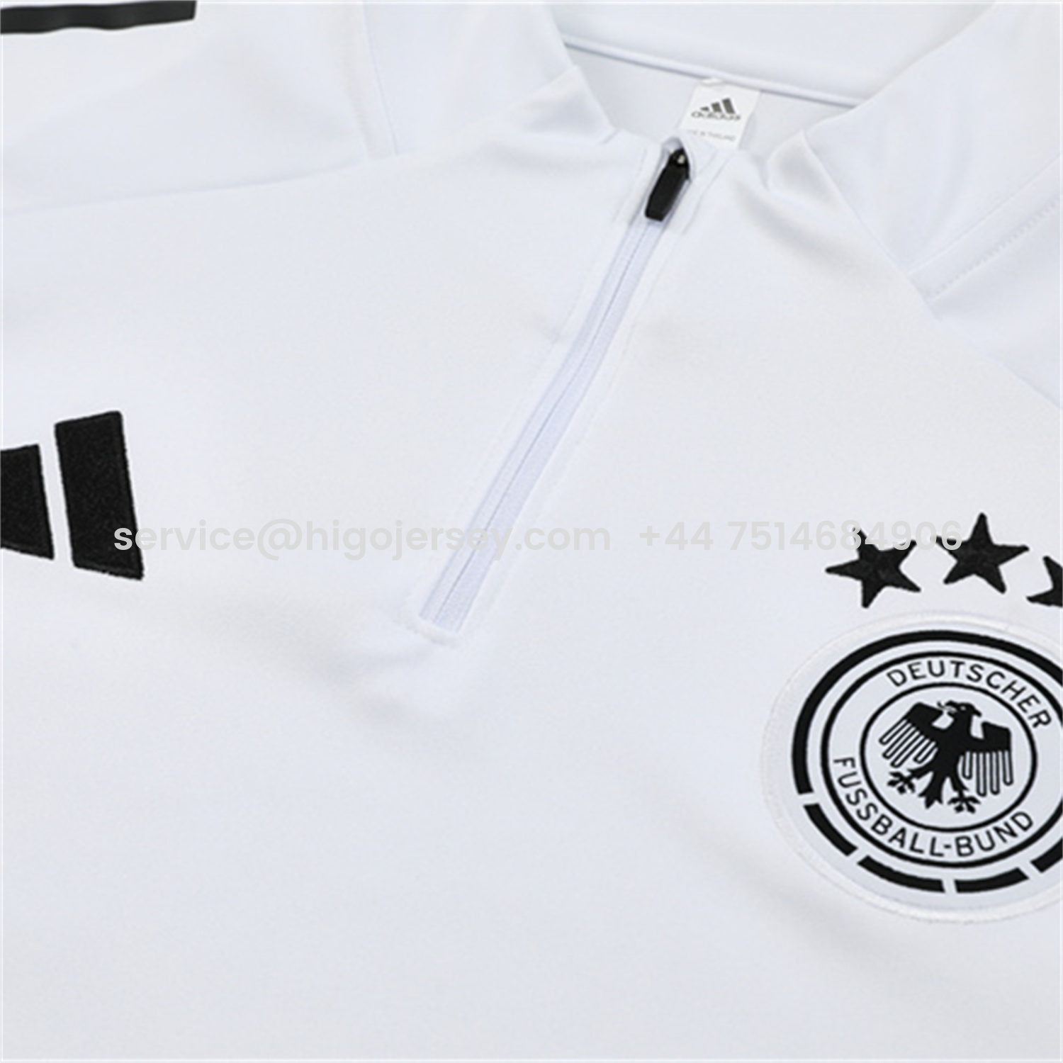 Higojerseys-Germany 25-26 Kids Long Sleeve Training Set - White Top and Black Pants
