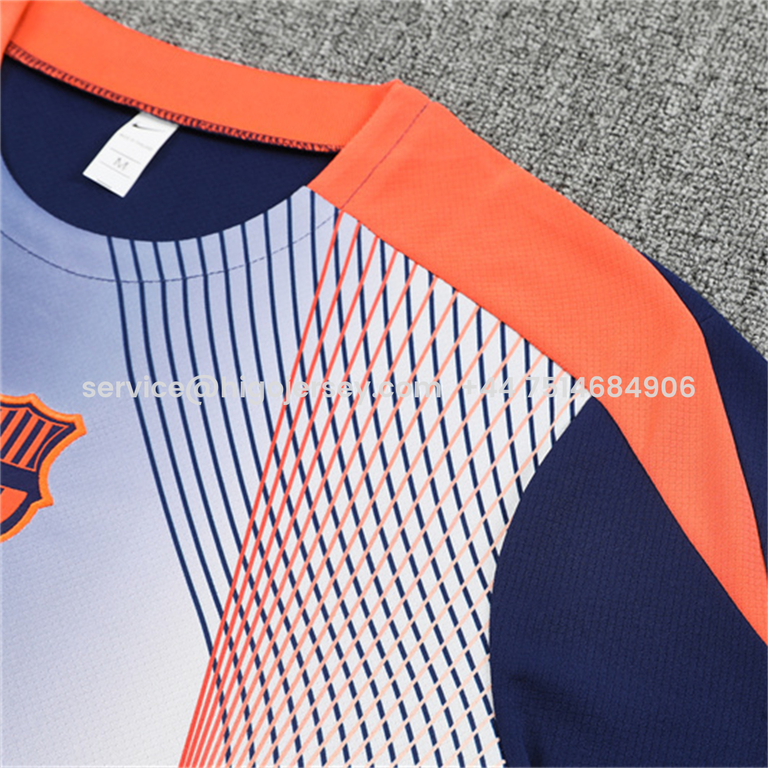 Higojerseys-Barcelona 25-26 Short-Sleeve Training Set - Red Blue Line Top & Blue Shorts