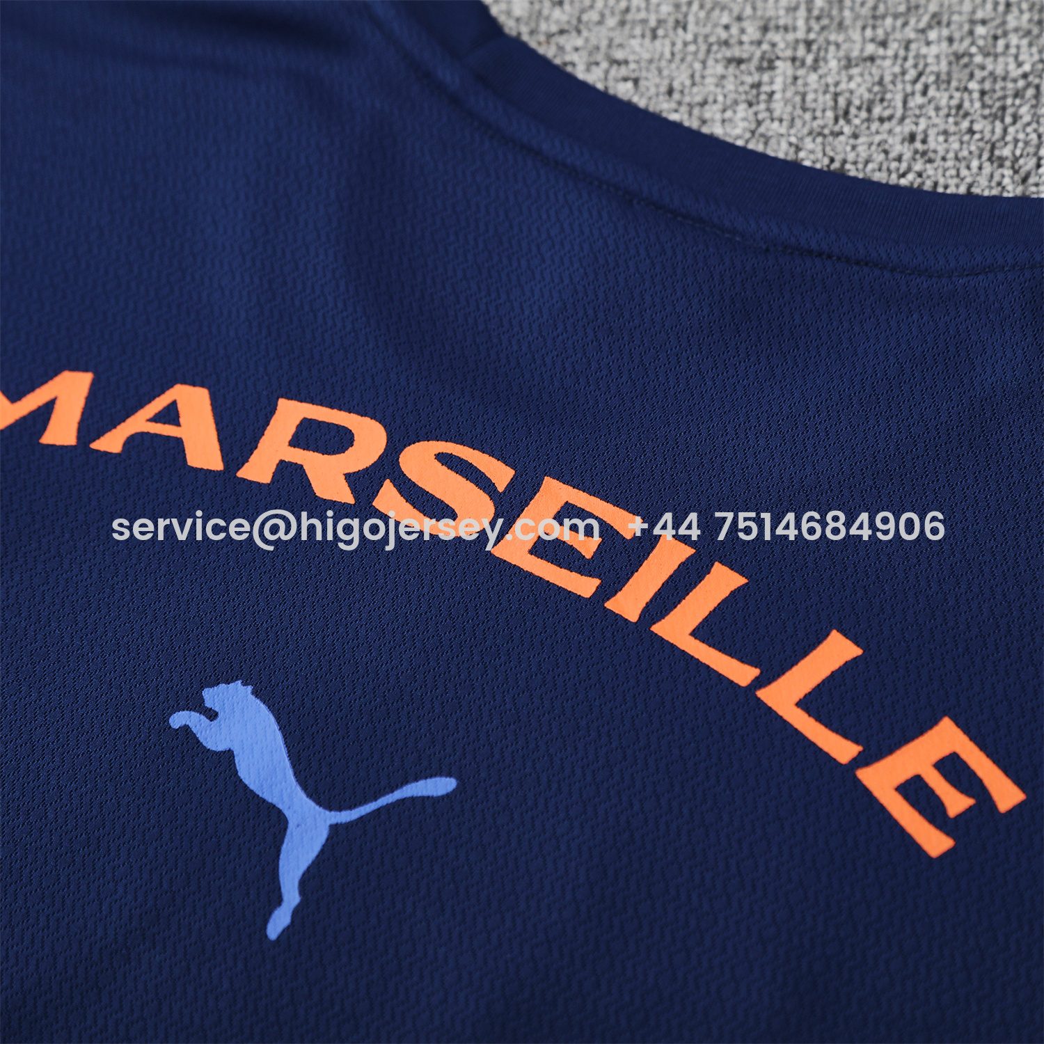 Higojerseys-Marseille 25-26 Short-Sleeve Training Set - Blue Top & Blue Shorts