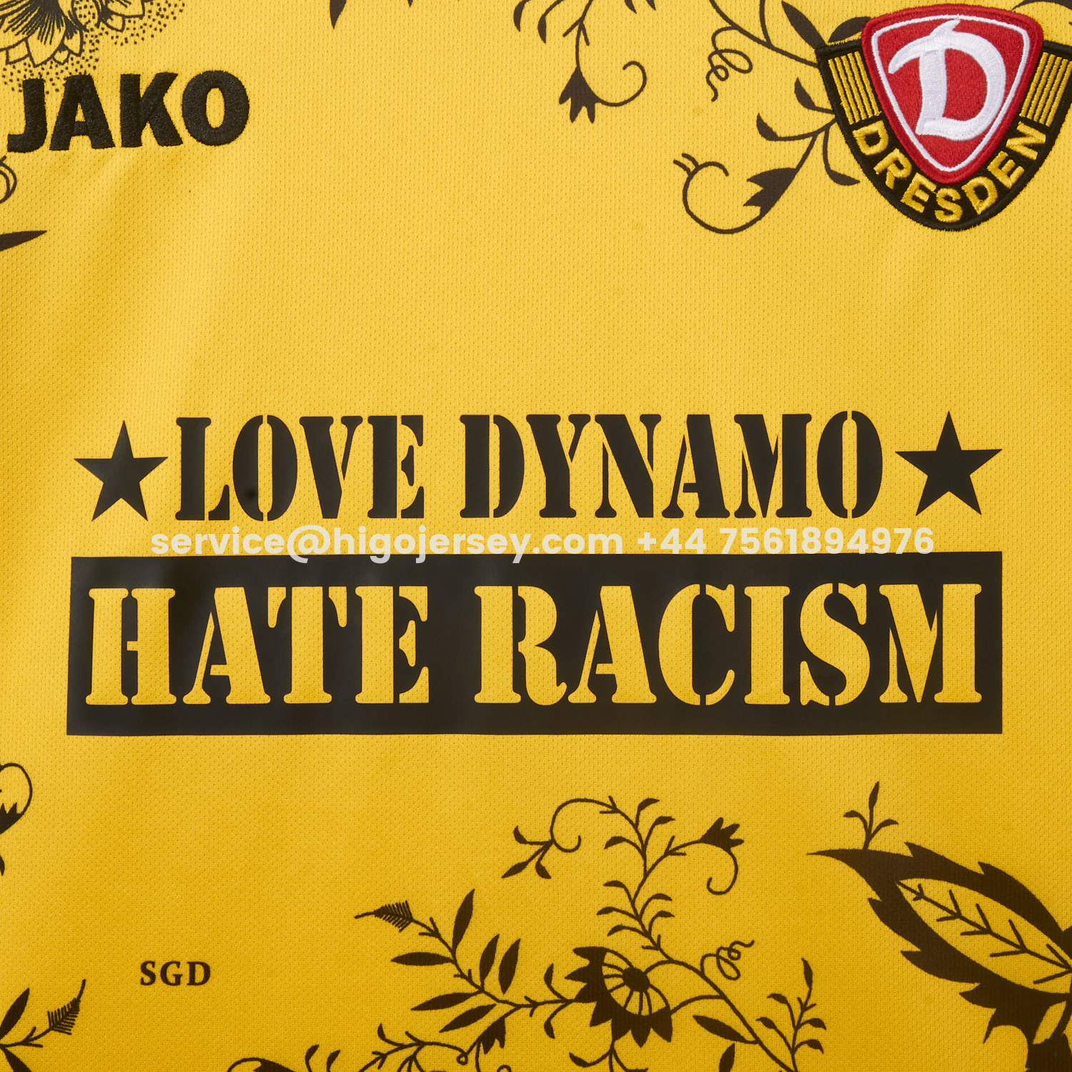 Higojerseys-Dynamo Dresden 25-26 HATE RACISM Special Jersey - Fans Version