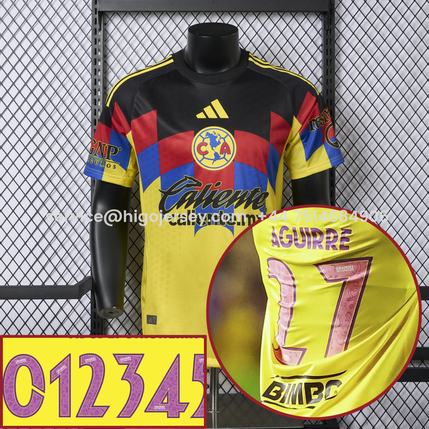 Higojerseys-【Pink Font】Club América 25-26 Home Yellow Jersey - Player Version