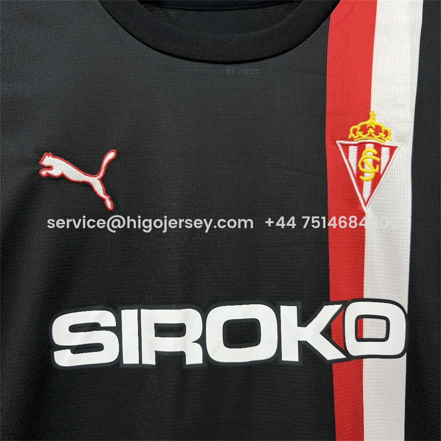Higojerseys-Sporting Gijon 25-26 Away Black Jersey - Fans Version