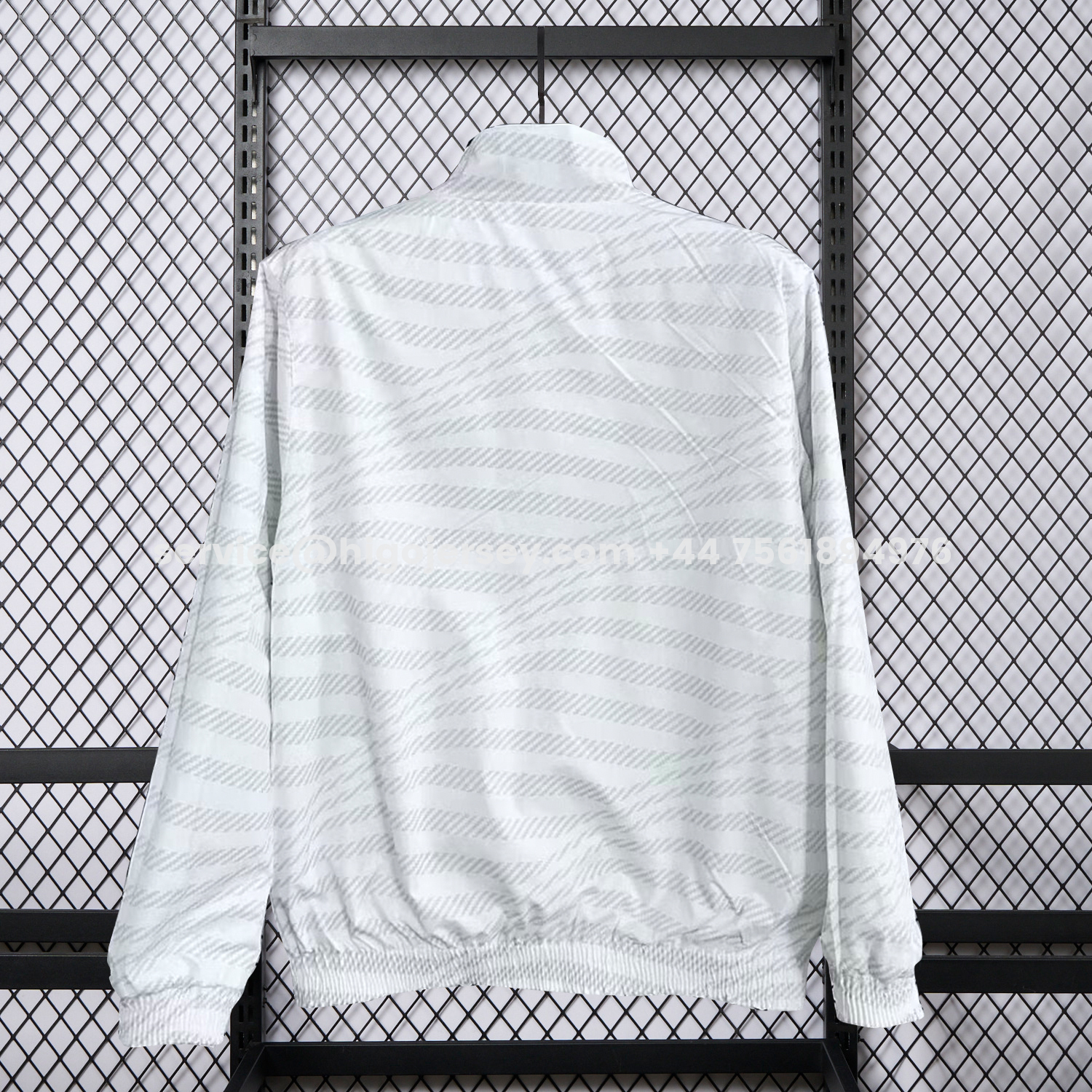 Higojerseys-Real Madrid 25-26 Windbreaker Jacket - White And Grey