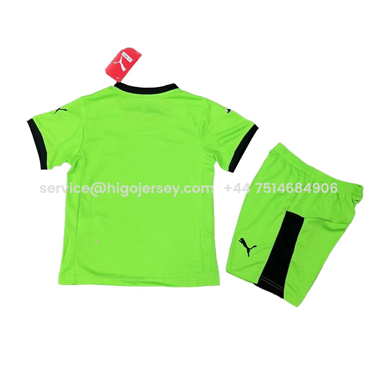 Higojerseys-Portugal 2025-26 Green Goalkeeper Kids Kit