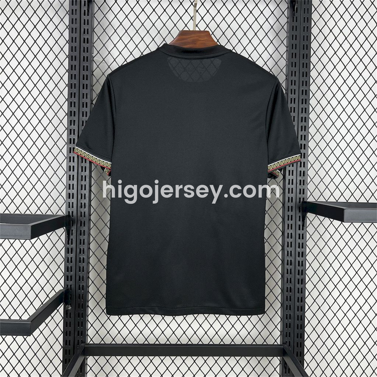 Higojerseys-Paris Saint-Germain PSG 25-26 Red White Stripes Black Jersey - Fans Version