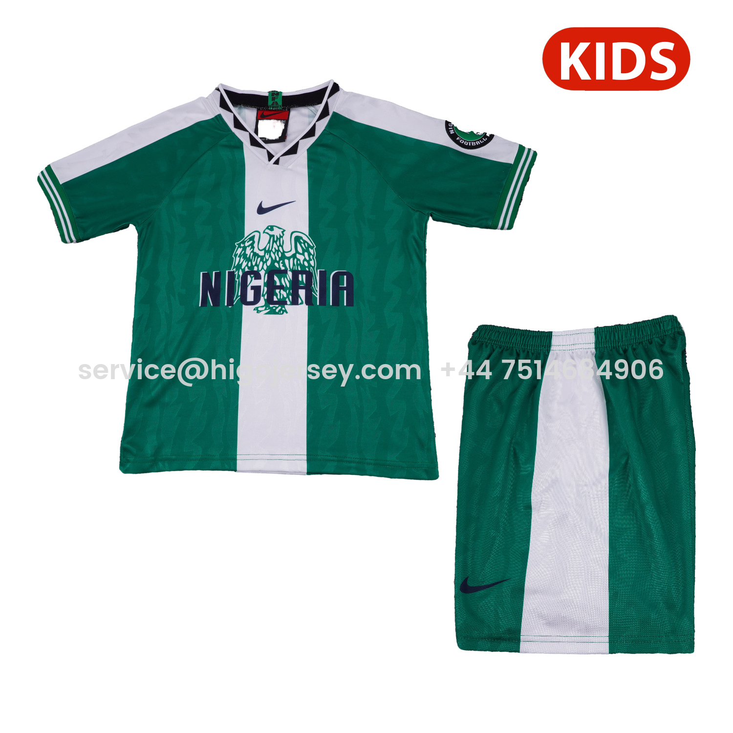 Higojerseys-Retro Nigeria 1996 Home Kids Kit