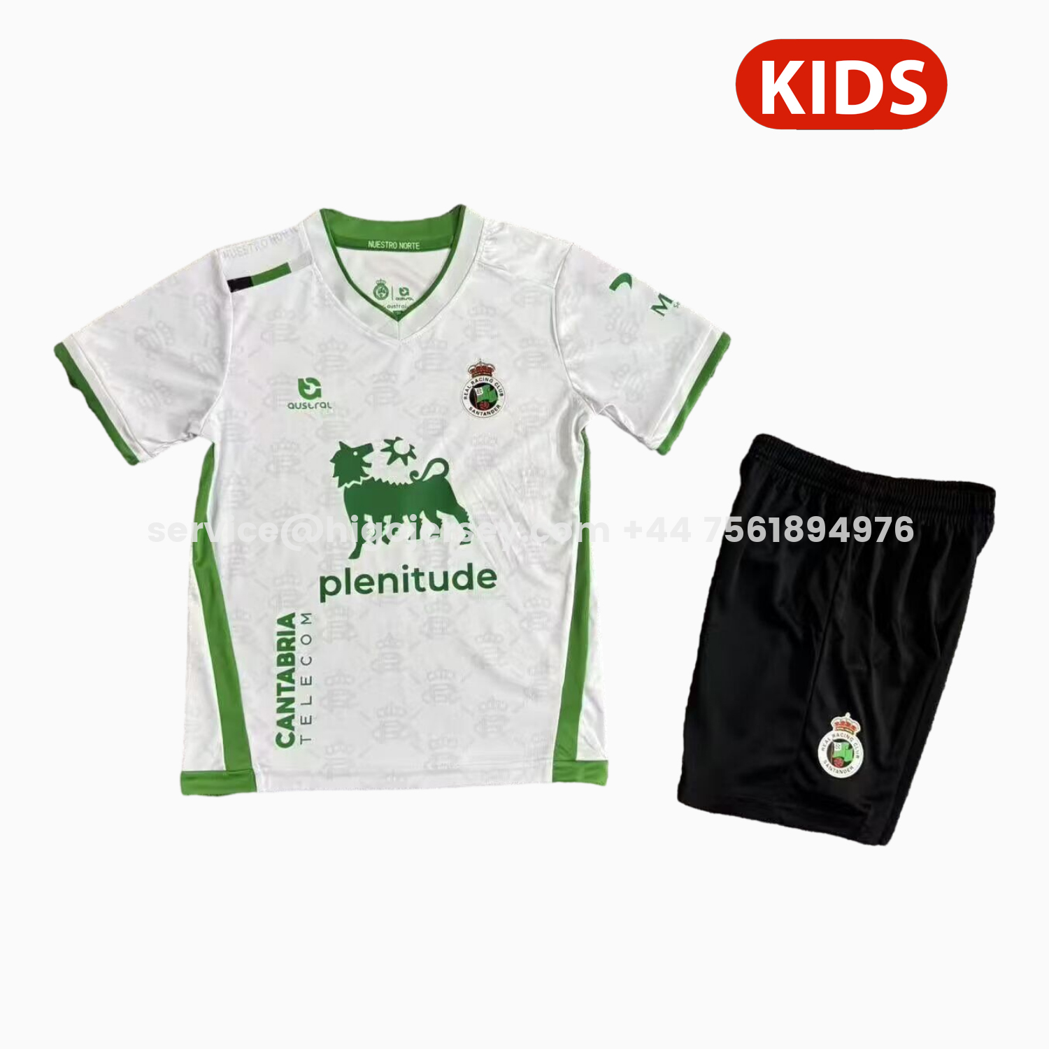 Higojerseys-Racing de Santander 25-26 Home Kids Kit