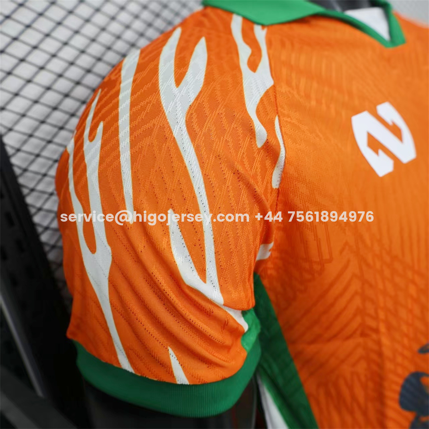 Higojerseys-Ivory Coast 25-26 Elephant And Kid Orange Jersey - Player Version