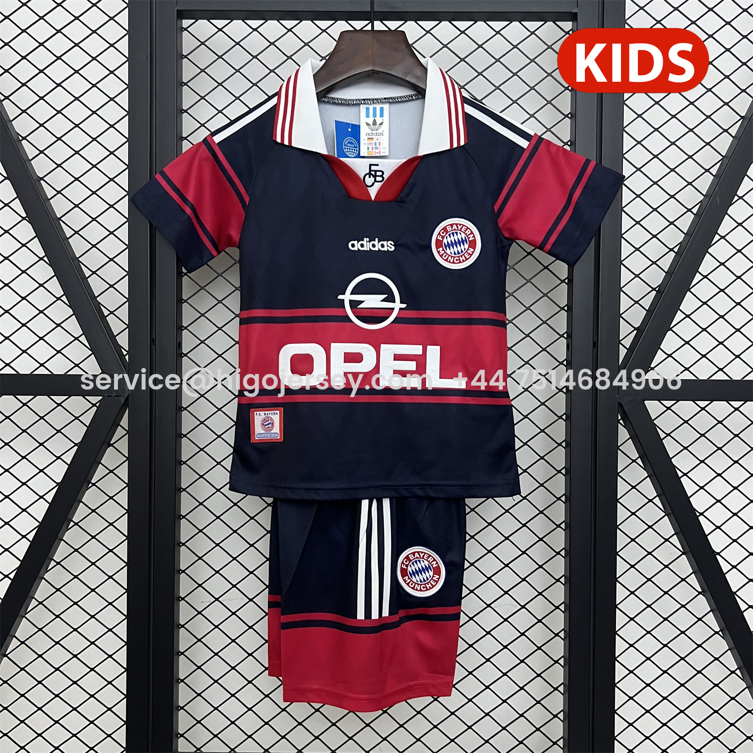Higojerseys-Retro Bayern Munich 1997-99 Home Kids Kit
