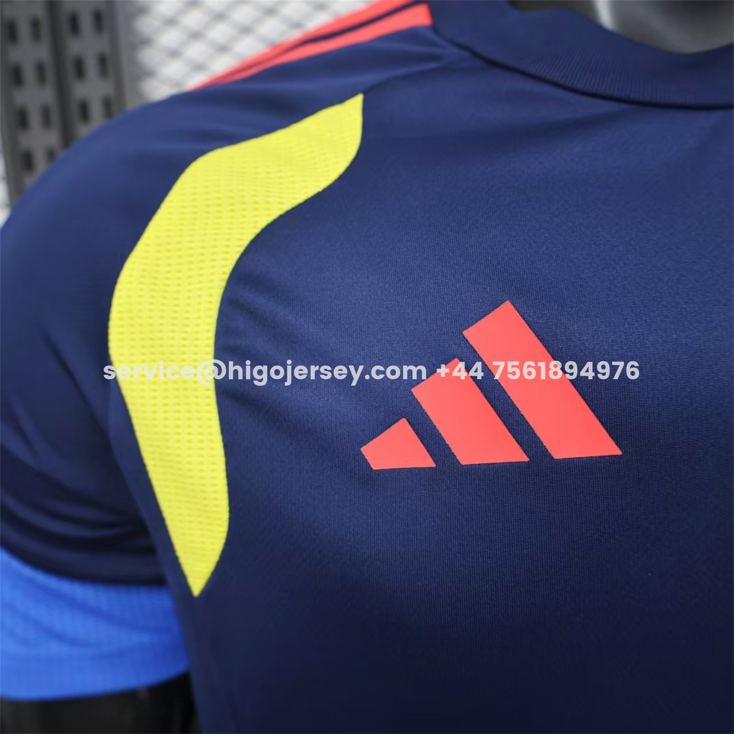 Higojerseys-Colombia 2026 Dark Blue Pre-Match Training Jersey - Player Version
