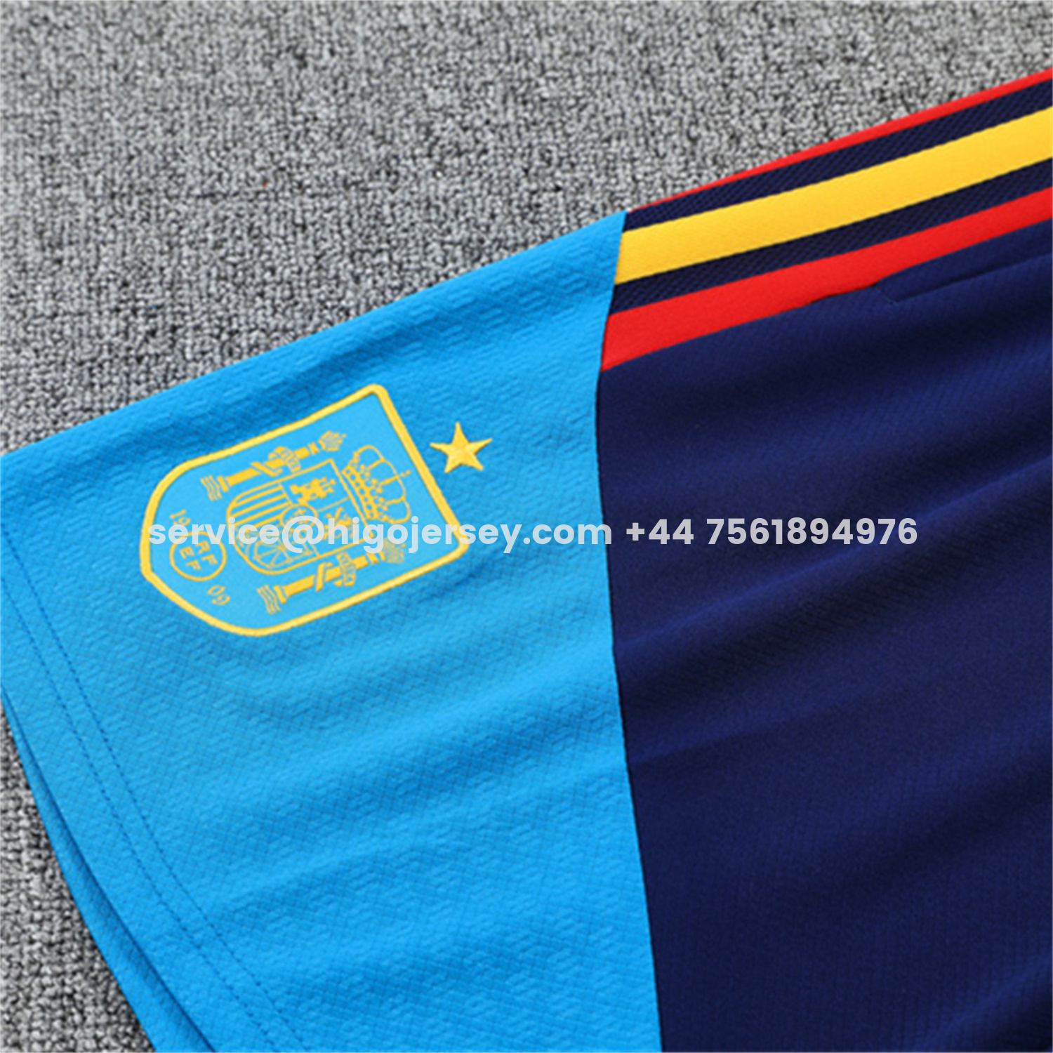 Higojerseys-Spain 2026 Kids Short-Sleeve Training Set - Lake Blue Top & Shorts