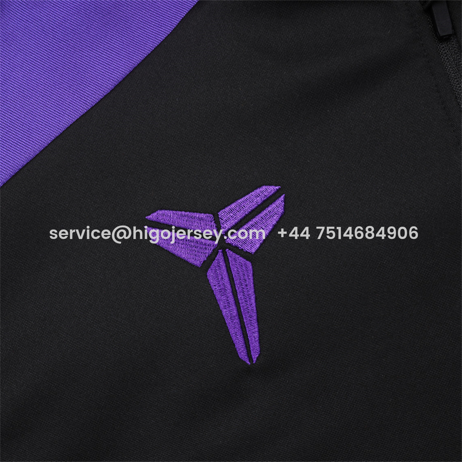 Higojerseys-Barcelona X KB 25-26 Long Sleeve Training Set - Black Top with Purple Badge and Black Pants