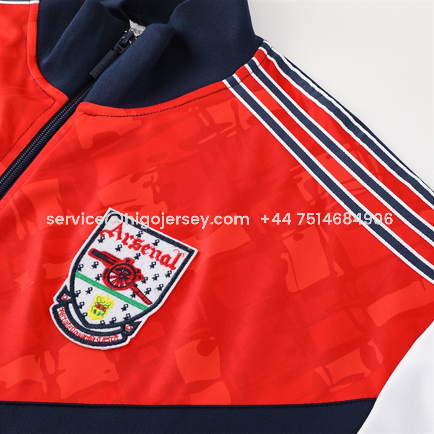 Higojerseys-Arsenal 25-26 Jacket Training Tracksuit - Red Blue Throwback Jackets & Blue Pants