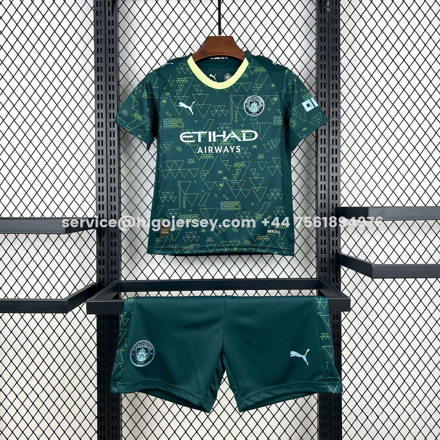 Higojerseys-Manchester City 25-26 Fourth Green Kids Kit