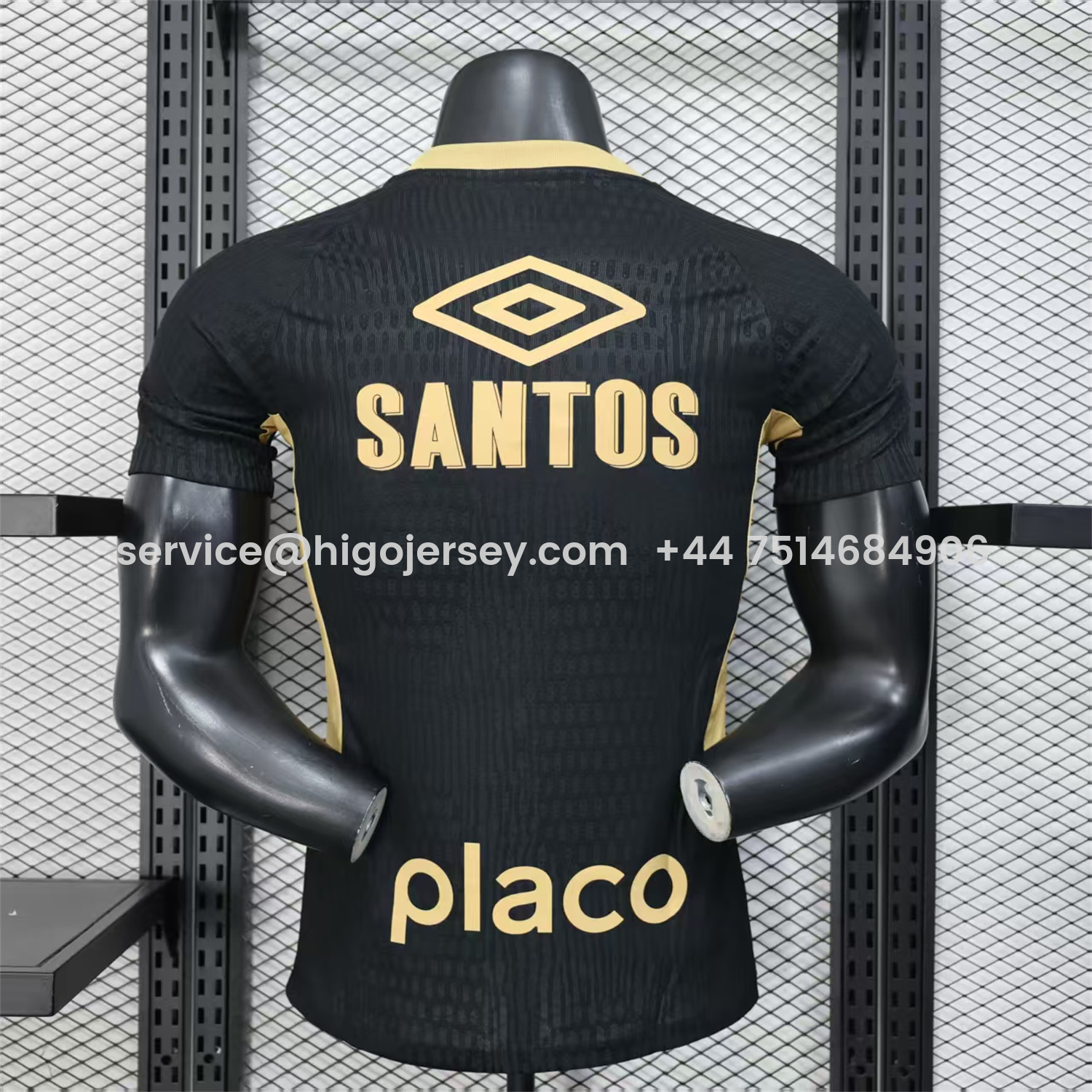 Higojerseys-Santos 2025-26 Goalkeeper Black Jersey With Sponsors - Player Version