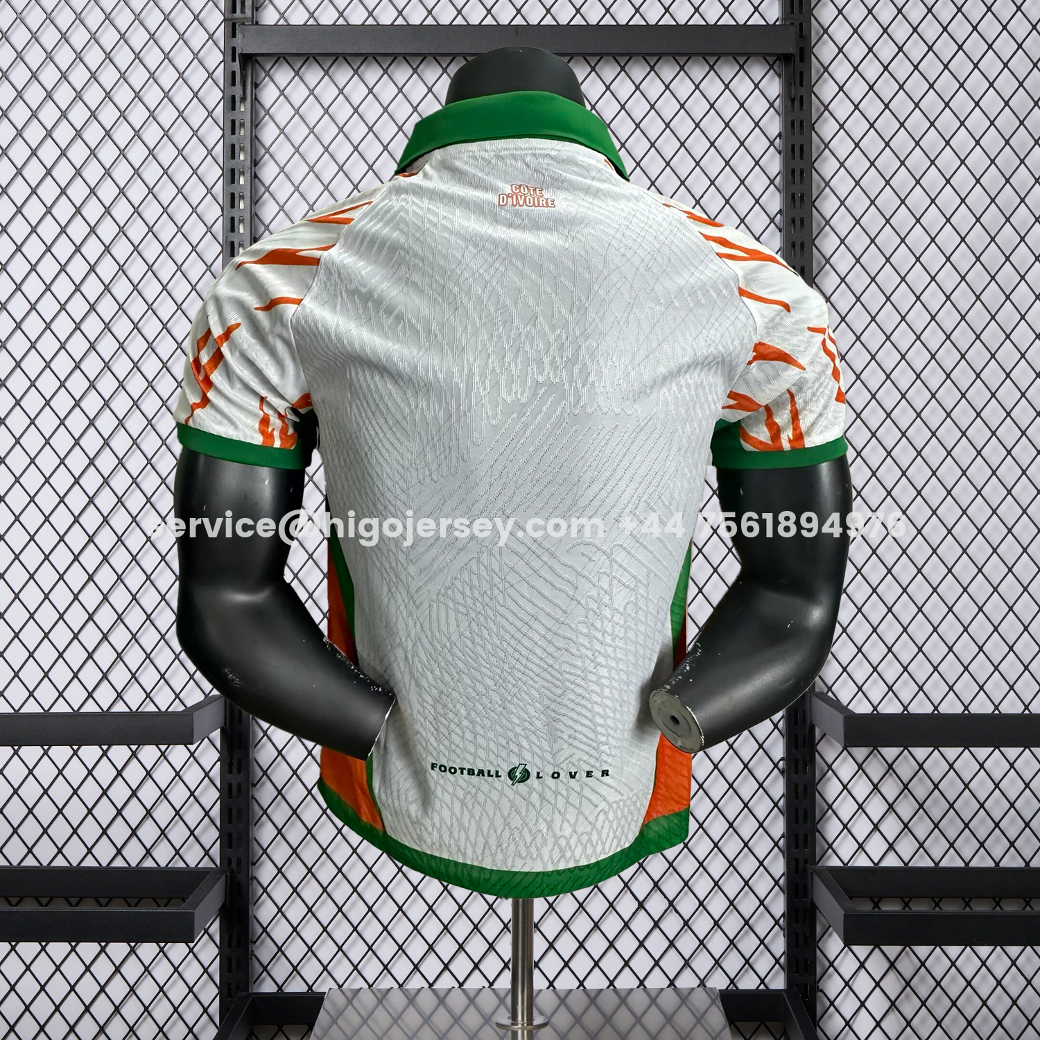 Higojerseys-Ivory Coast 25-26 Elephant And Kid White Jersey - Player Version