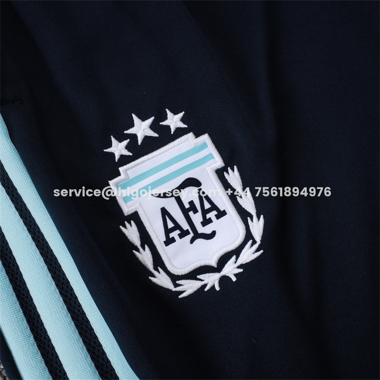 Higojerseys-Argentina 25-26 Windbreaker Training Set - Light Blue Top and Black Pants