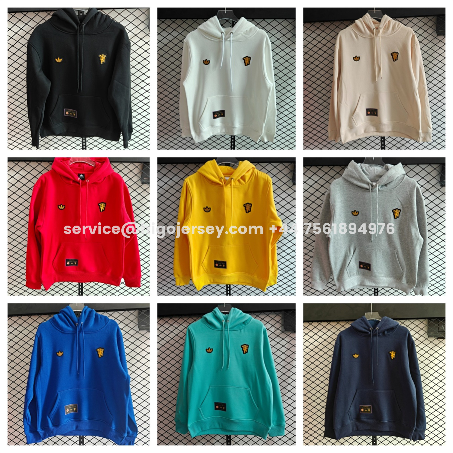 Higojerseys-Manchester United 25-26 Originals Terrace Icon Unisex Pullover Hoodie with Yellow Logo