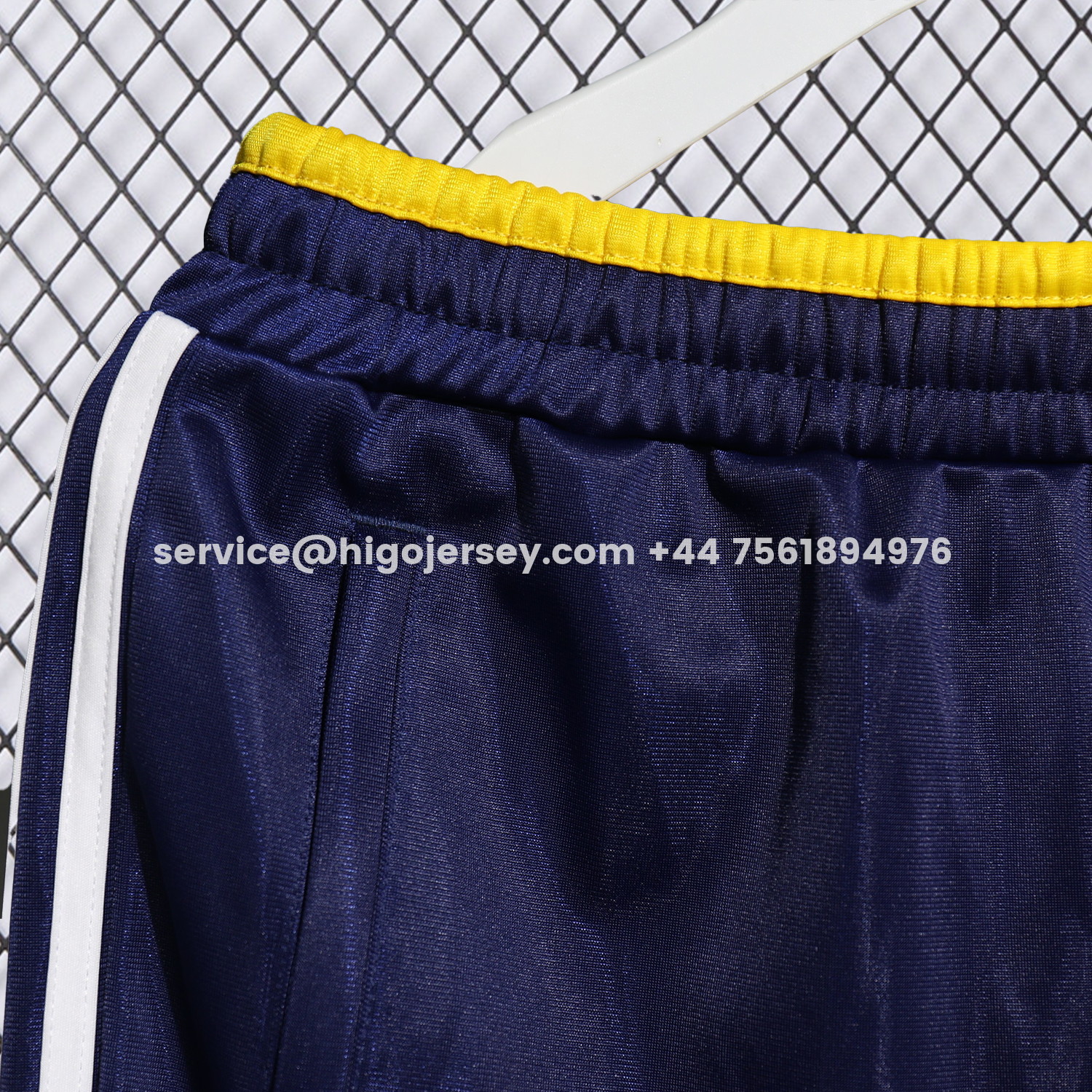 Higojerseys-Real Madrid 25-26 Pure Color Yellow Lines Training Set - Dark Blue Top and Dark Blue Pants