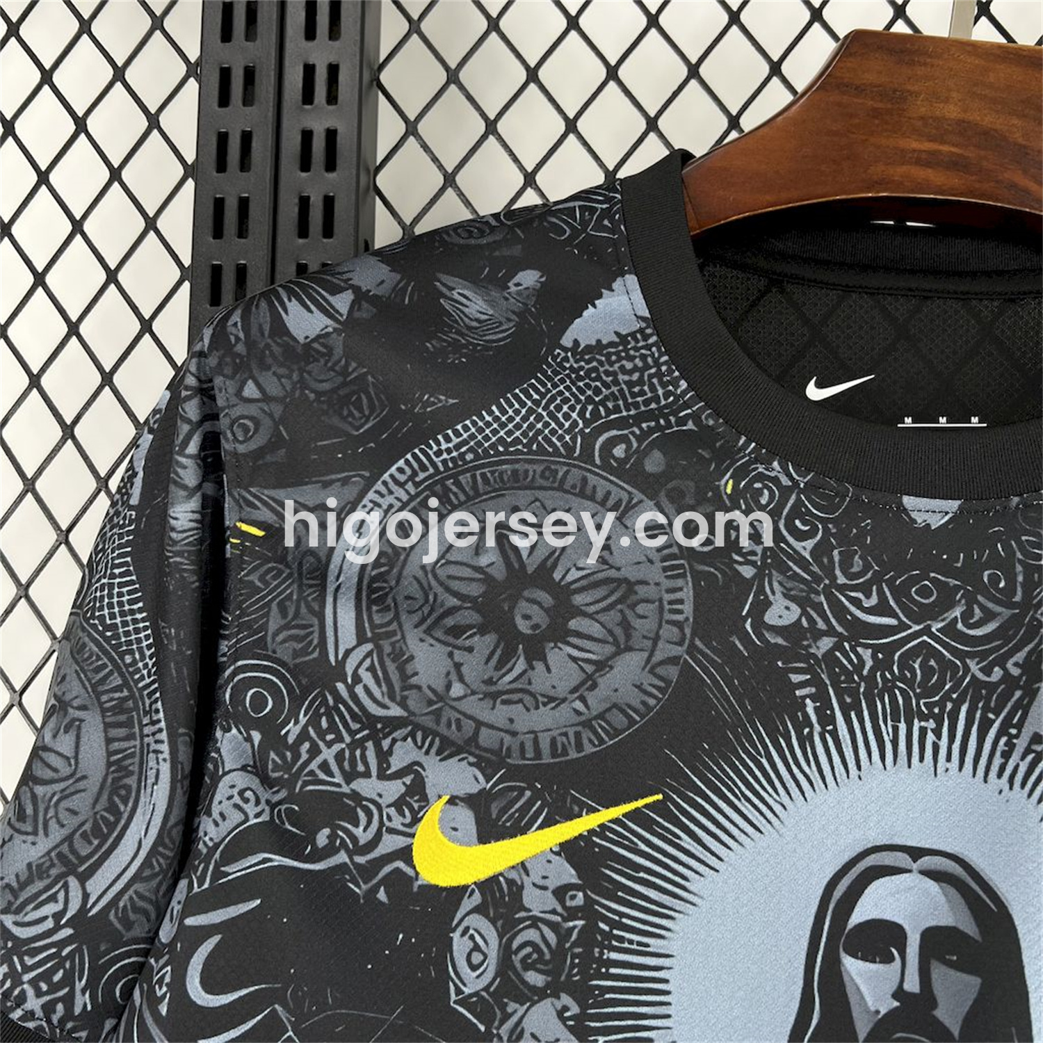 Higojerseys-Brazil 2024-25 X STUSSY Black Christ the Redeemer Statue Jersey - Fans Version