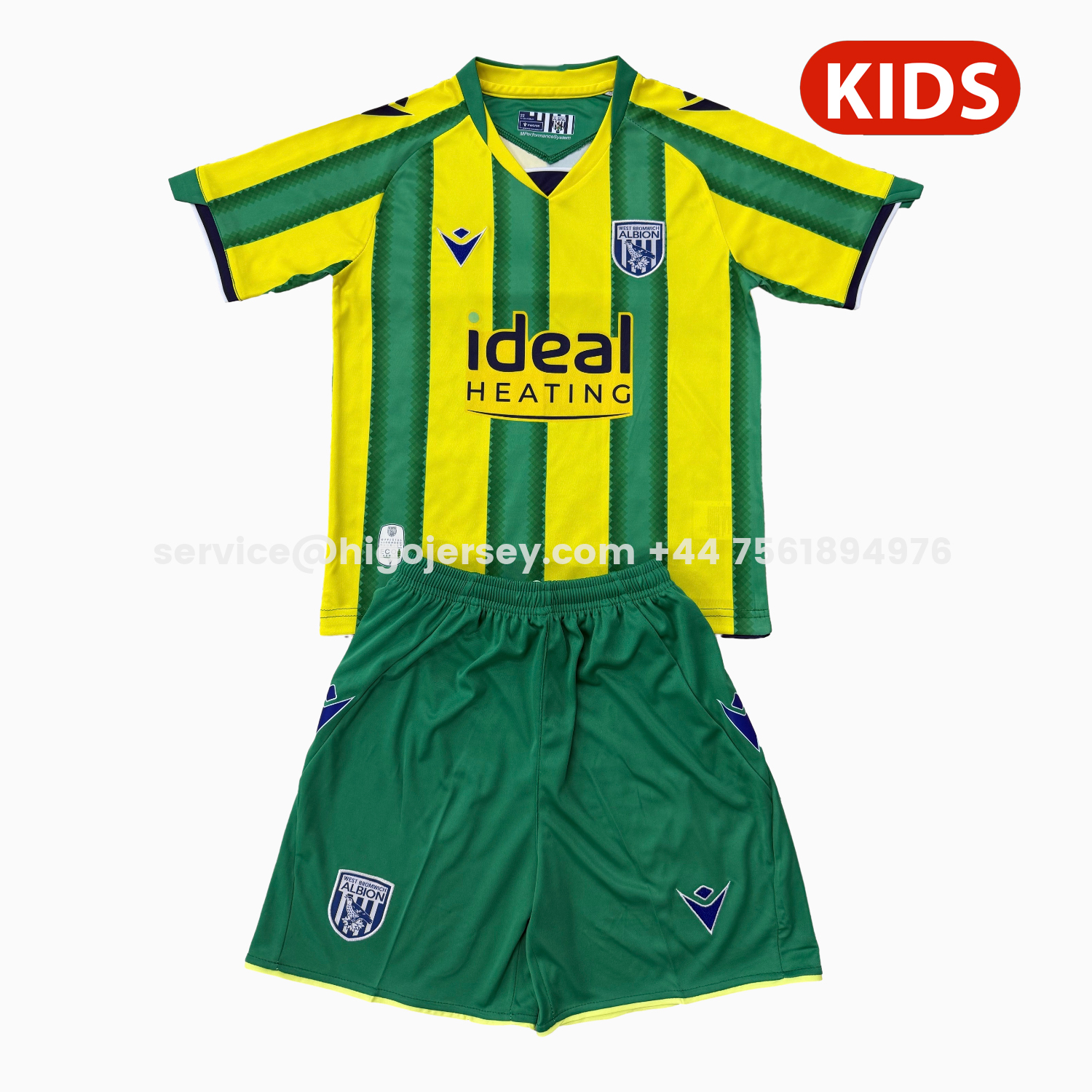 Higojerseys-West Bromwich Albion 25-26 Away Kids Kit