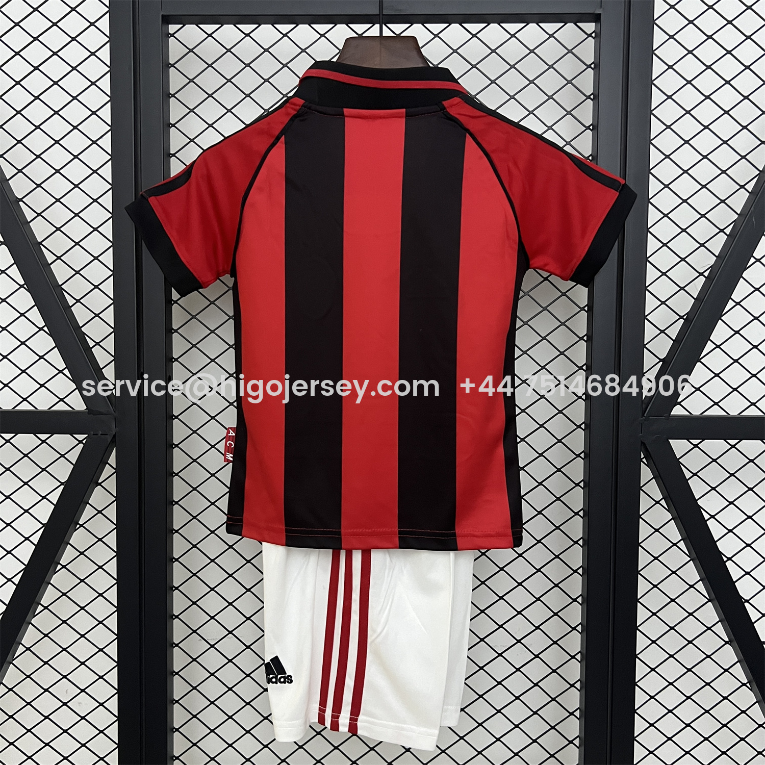 Higojerseys-Retro AC Milan 1998-99 Home Kids Kit