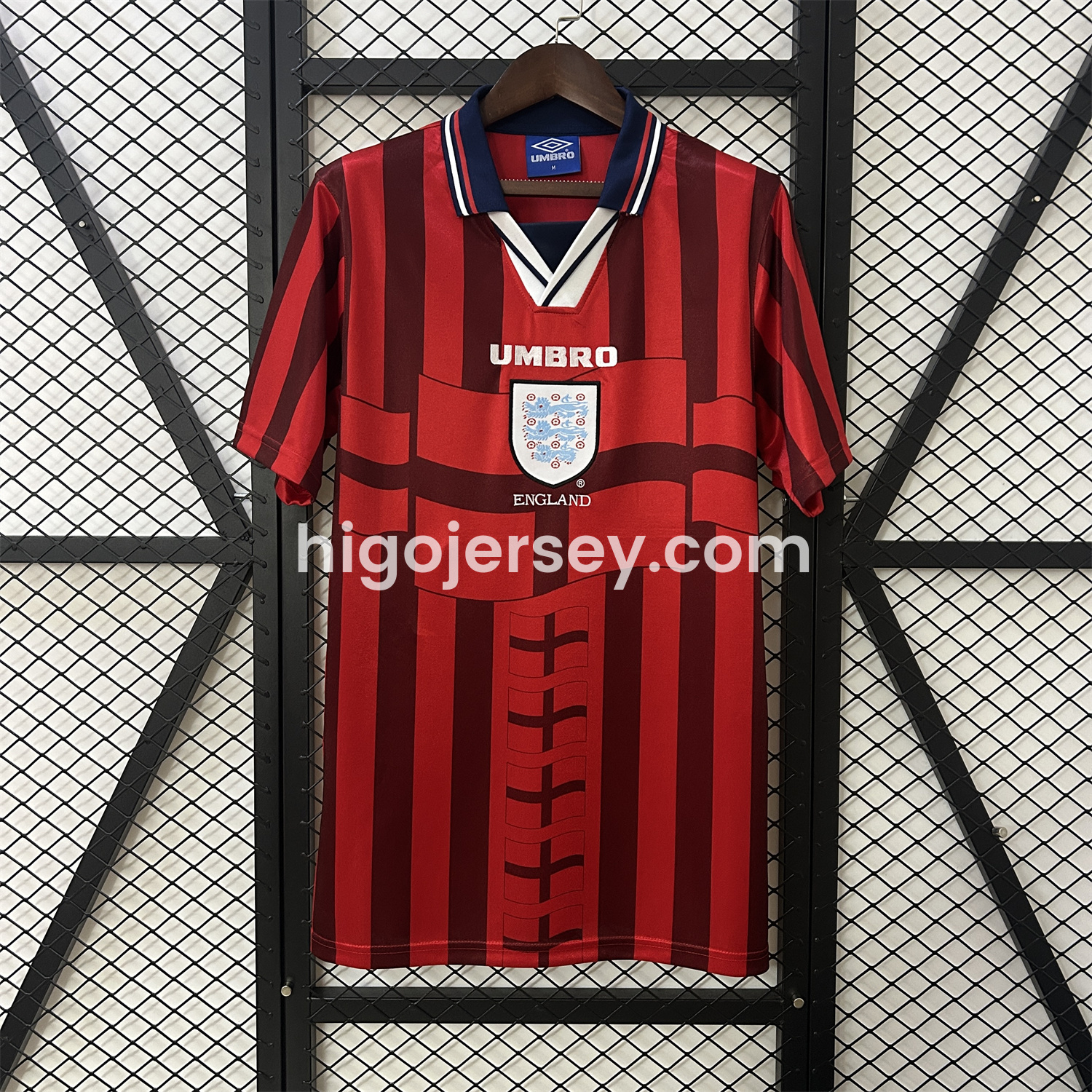 Higojerseys-Retro England 1998 Away Jersey