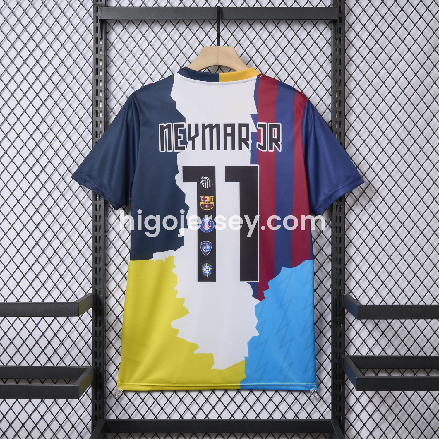 Higojerseys-Neymar Career Commemorative Jersey - Fans Version - Barcelona Brazil Paris Saint-Germain PSG Santos Al Hilal SFC