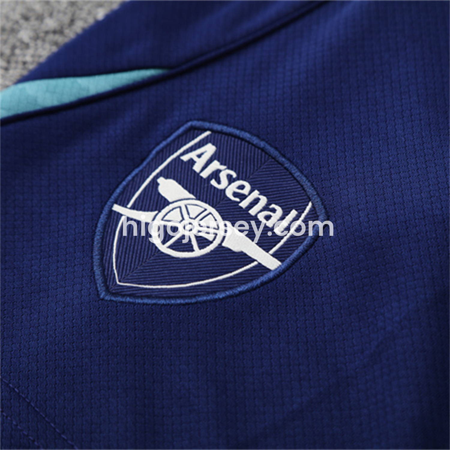 Higojerseys-Arsenal 25-26 Kids Short-Sleeve Training Set - Green Top and Deep Blue Shorts