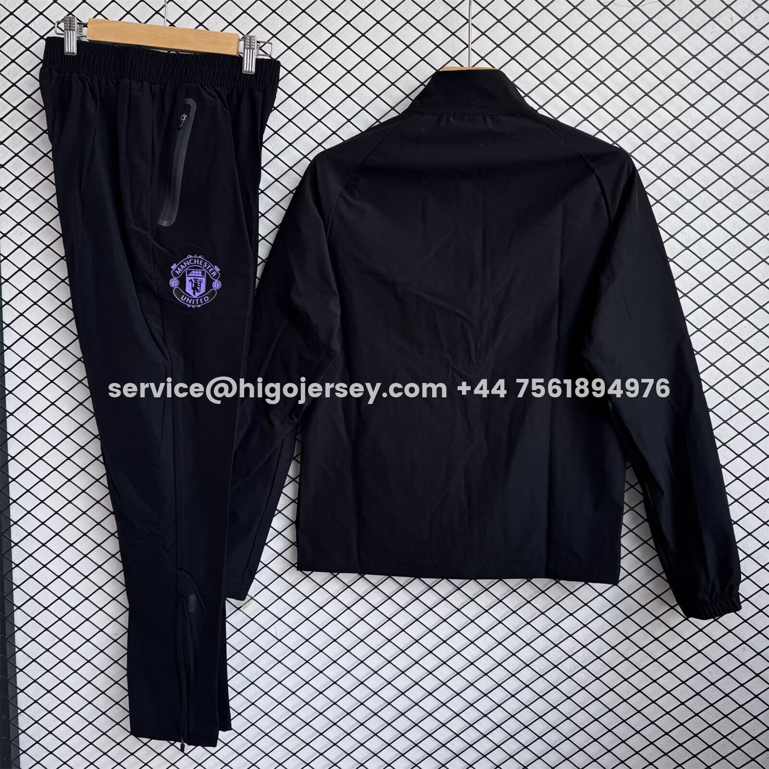Higojerseys-Manchester United 25-26 Windbreaker Training Set - Purple Black Top and Pants