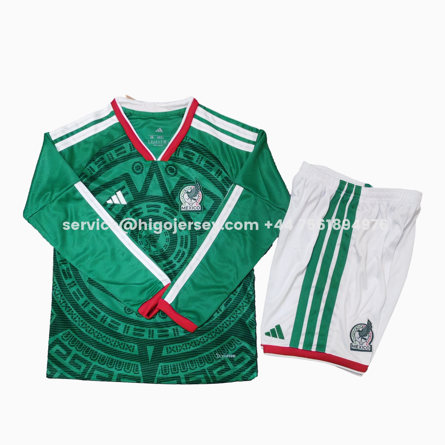 Higojerseys-Mexico 2026 Home Long Sleeves Kids Kit