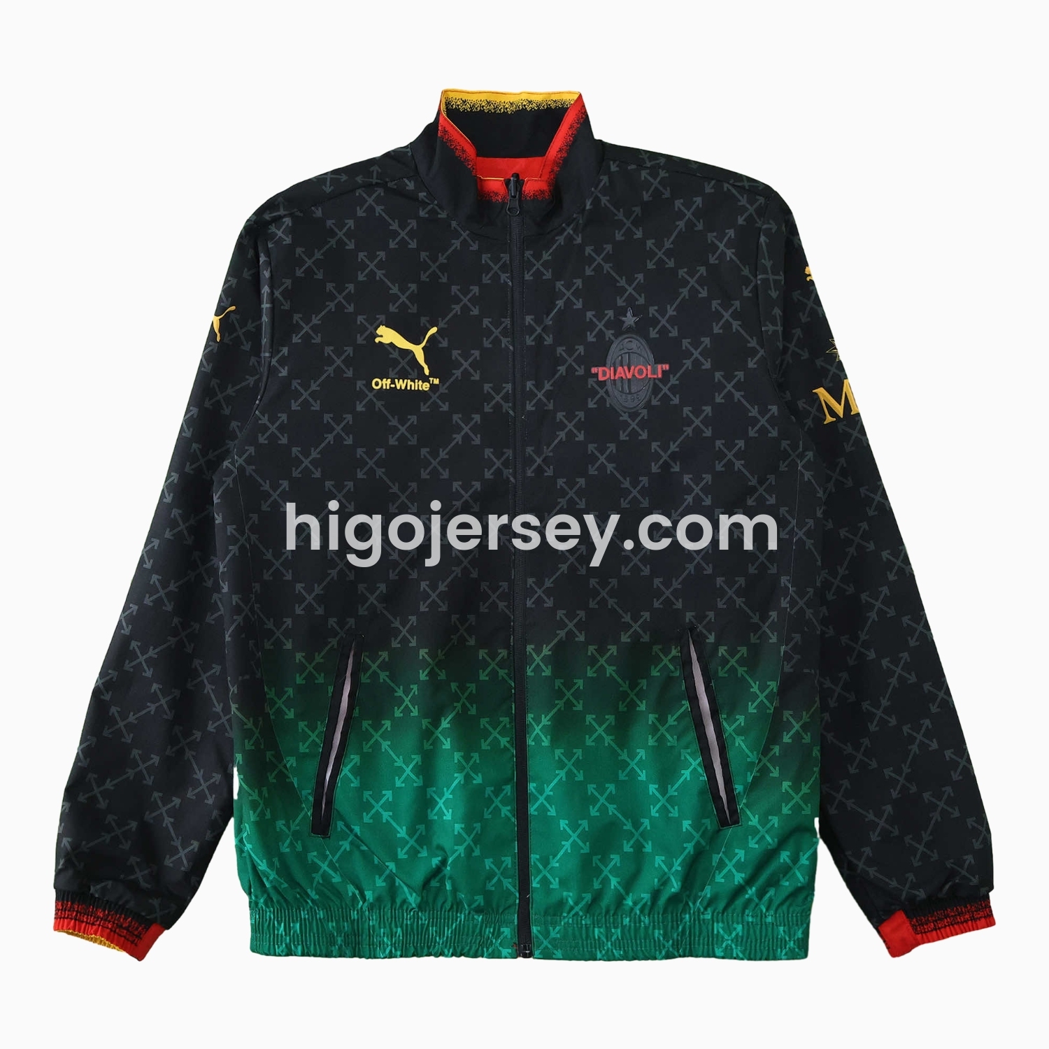 Higojerseys-AC Milan 24-25 Fourth “Diavoli” Special Edition Double Sided Reversible Windbreaker - Black & Red