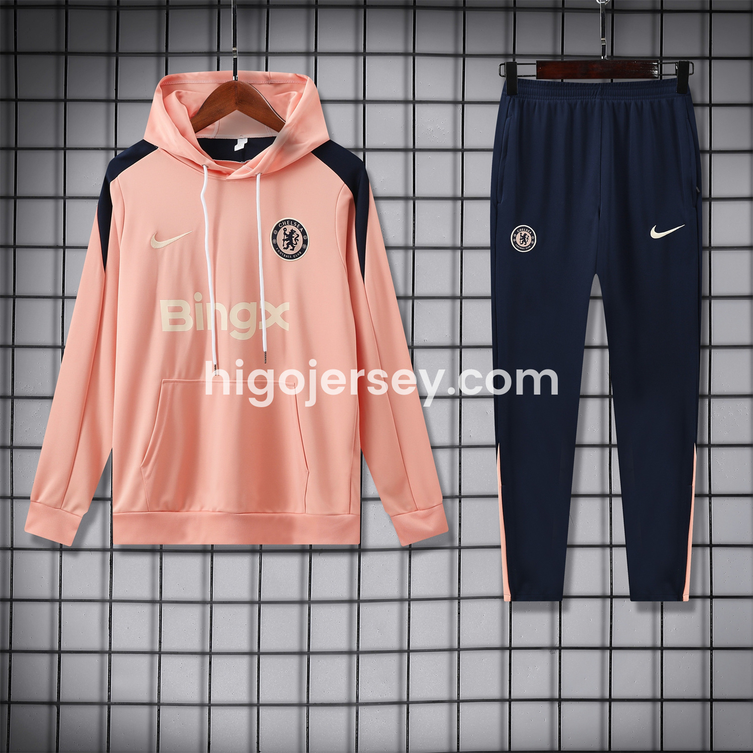 Higojerseys-C.H.E.L.S.E.A 25-26 Traning Hoodie Set - Pink With Royal Blue